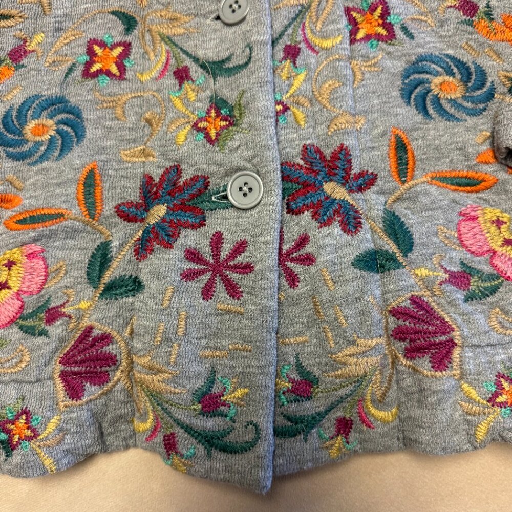 Johnny Was Brand. Heavily Embroidered All Cotton Blazer jacket Size XL - Picture 6 of 10
